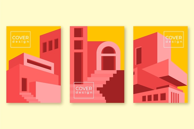 Colección de portadas de arquitectura minimalista