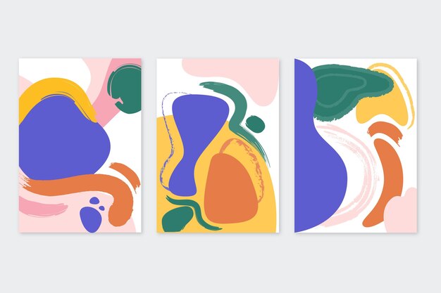 Colección de portadas de arte abstracto dibujado a mano