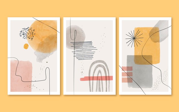 Colección de portadas de arte abstracto pintadas a mano
