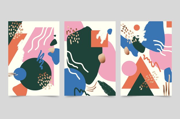 Colección de portadas de arte abstracto plano