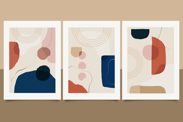 Colección de portadas de arte abstracto plano
