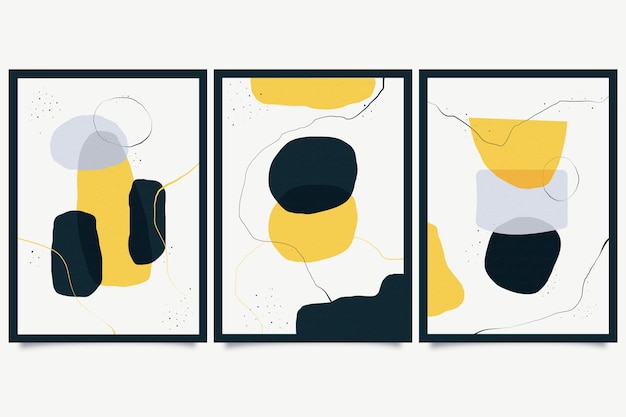 Vector gratuito colección de portadas de arte abstracto plano