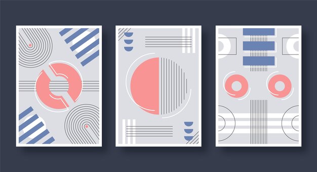 Colección de portadas de arte abstracto plano