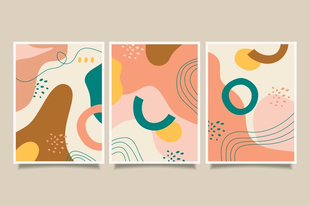 Colección de portadas de arte abstracto plano