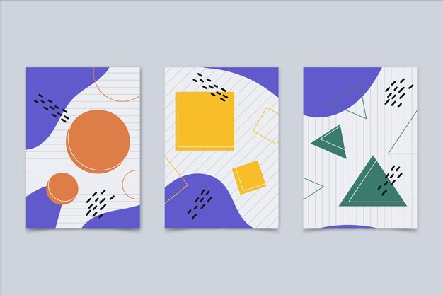 Colección de portadas de arte abstracto plano
