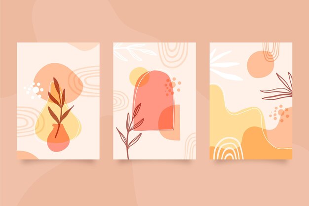 Colección de portadas boho dibujadas a mano