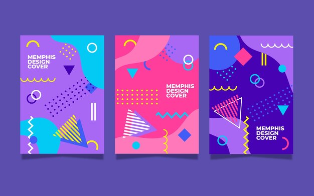 Colección de portadas coloridas de Memphis
