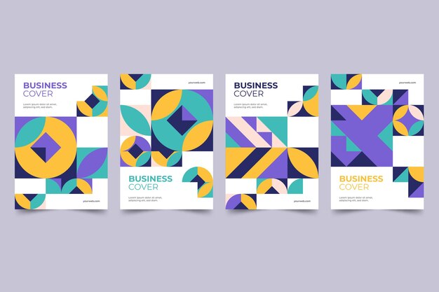 Colección de portadas comerciales geométricas