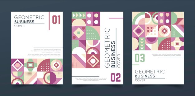Colección de portadas comerciales geométricas