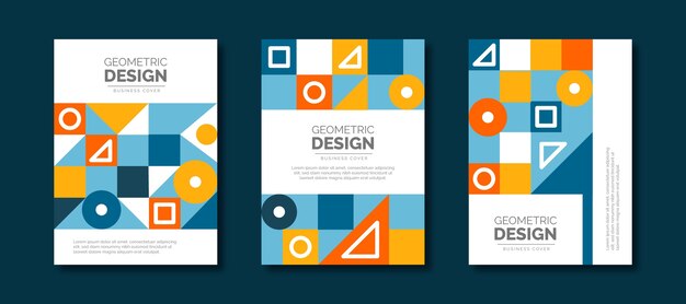 Colección de portadas comerciales geométricas