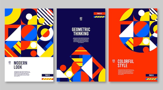 Colección de portadas comerciales geométricas