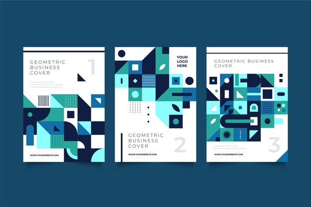 Colección de portadas comerciales geométricas