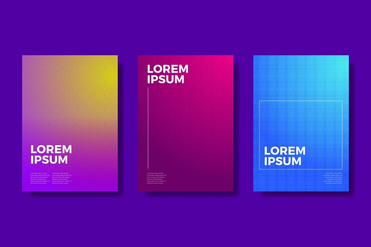 Vector gratuito colección de portadas de degradado en medios tonos