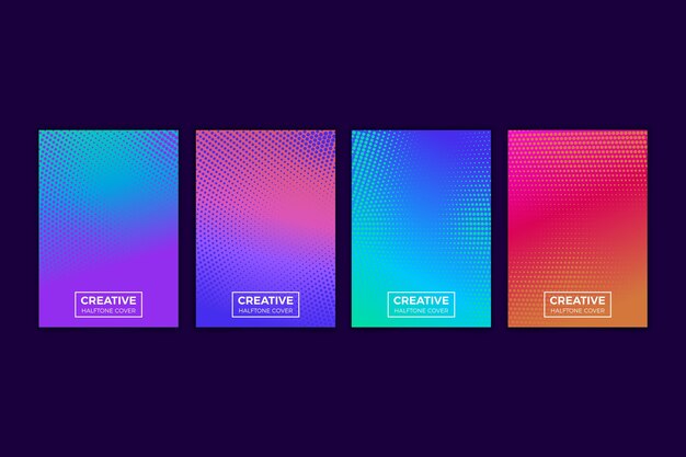 Colección de portadas de degradado de semitono
