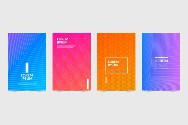 Colección de portadas de degradado de semitono