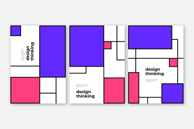 Colección de portadas en diseño bauhaus