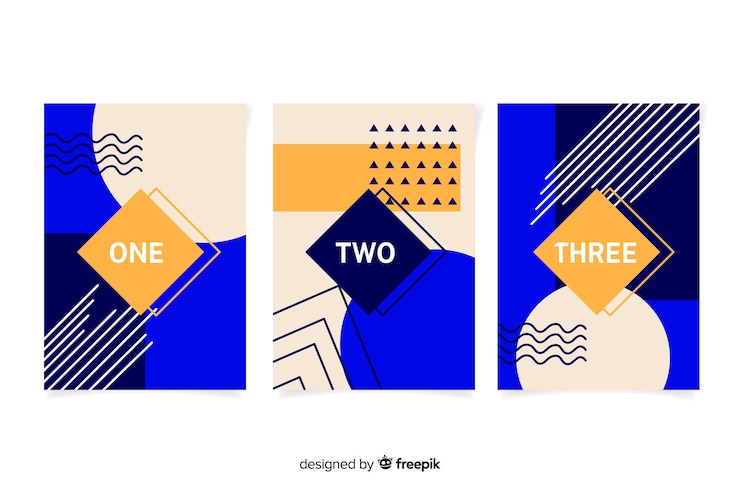 Vector gratuito colección de portadas de diseño de memphis