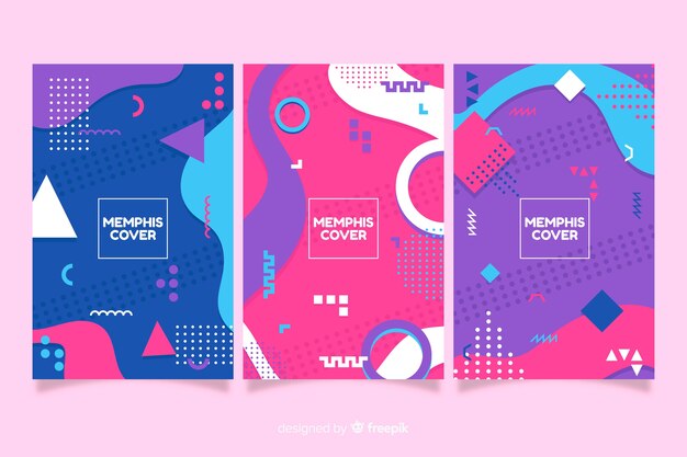 Colección de portadas de diseño de Memphis