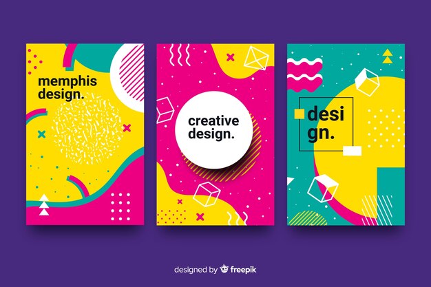 Colección de portadas de diseño de Memphis