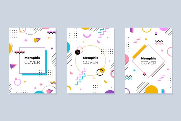 Colección de portadas de diseño de Memphis