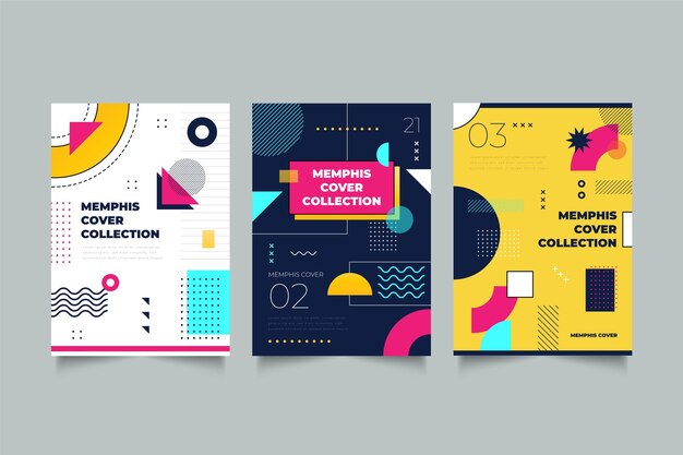 Colección de portadas de diseño de Memphis
