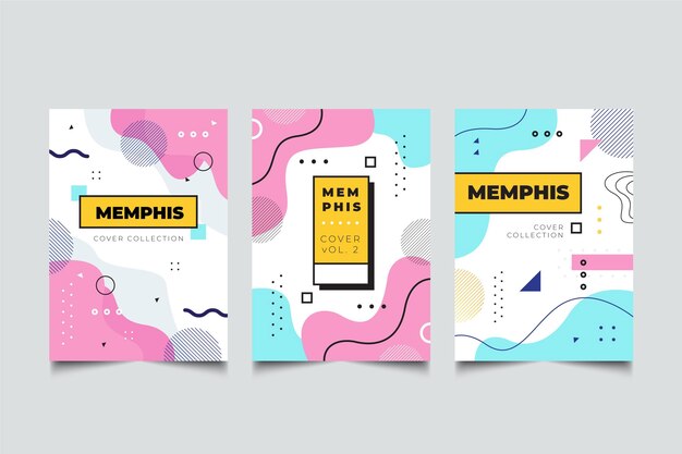Colección de portadas de diseño de Memphis