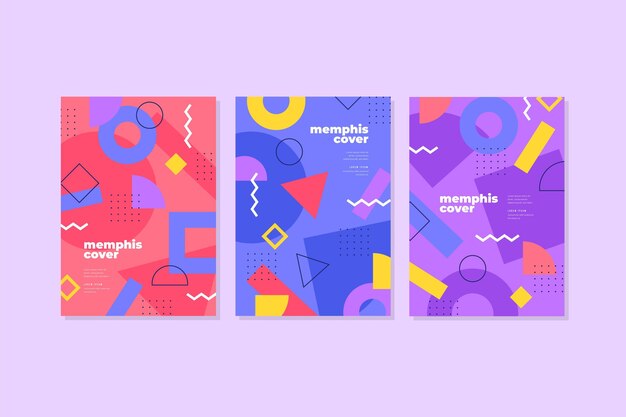 Colección de portadas de diseño de Memphis