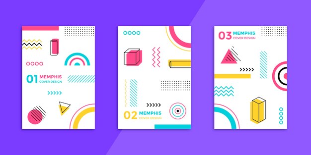 Colección de portadas de diseño de Memphis
