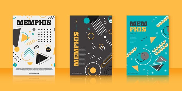 Colección de portadas de diseño de Memphis
