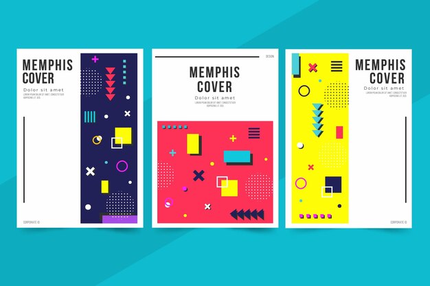 Colección de portadas de diseño de Memphis