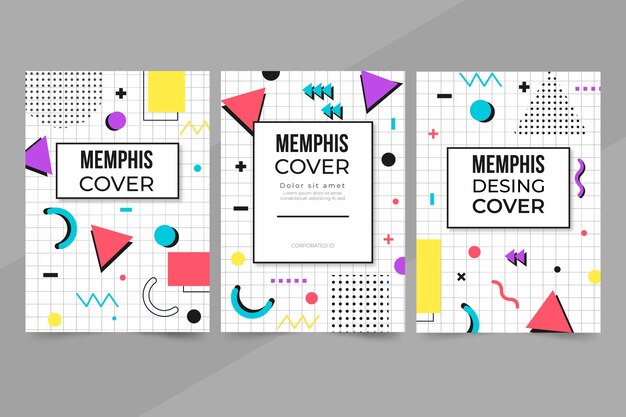 Colección de portadas de diseño de Memphis
