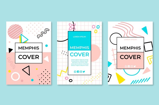 Colección de portadas de diseño de Memphis