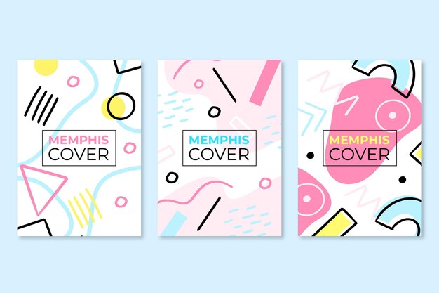 Colección de portadas de diseño de Memphis