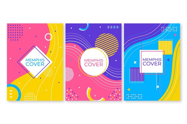 Colección de portadas de diseño de Memphis