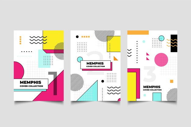 Colección de portadas de diseño de Memphis