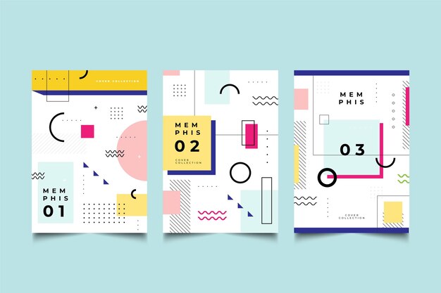 Colección de portadas de diseño de Memphis