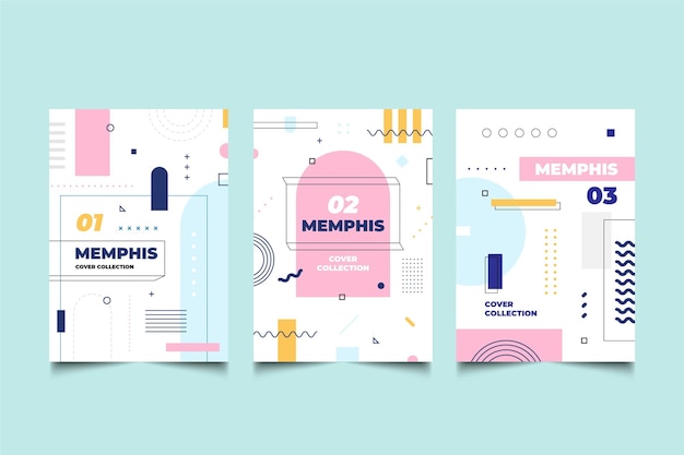 Colección de portadas de diseño de Memphis