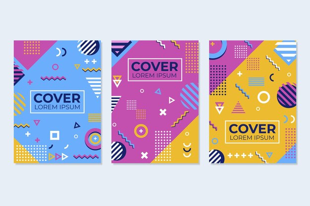 Colección de portadas de diseño de Memphis