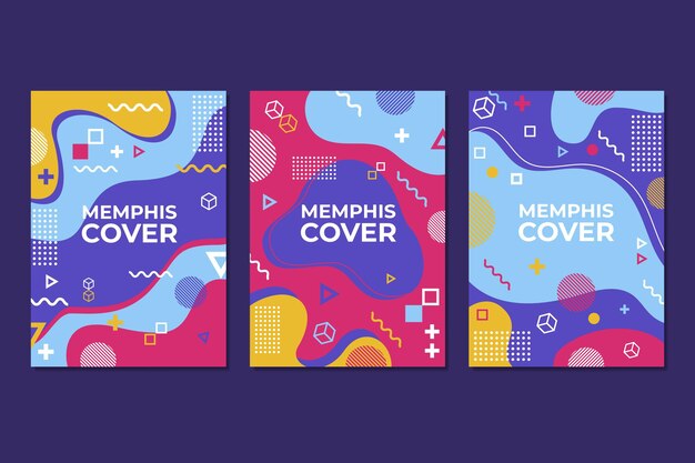 Colección de portadas de diseño de Memphis