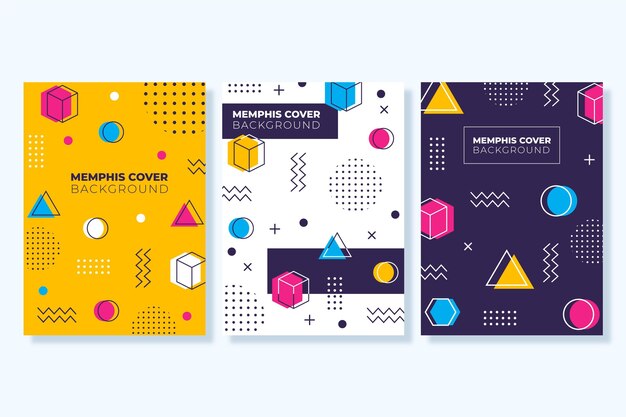 Colección de portadas de diseño de Memphis