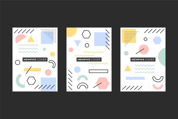 Colección de portadas de diseño de Memphis
