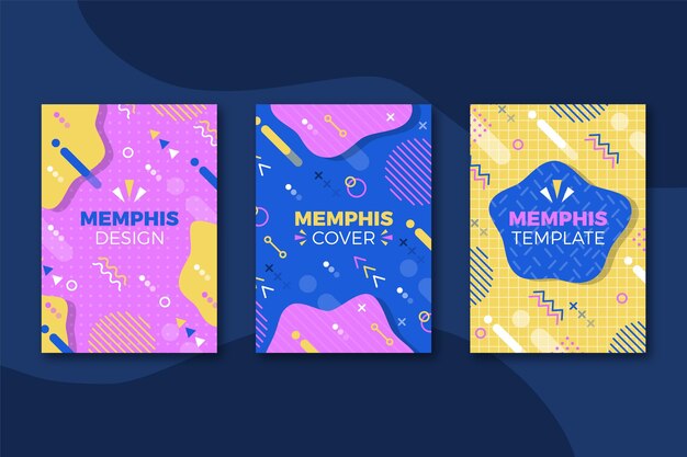 Colección de portadas de diseño de Memphis
