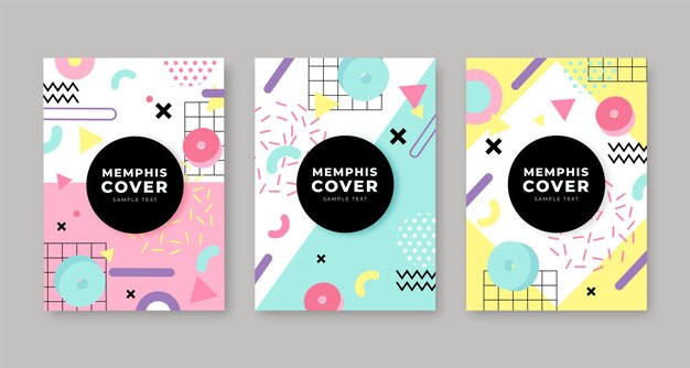 Colección de portadas de diseño de Memphis