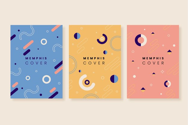 Colección de portadas de diseño de Memphis