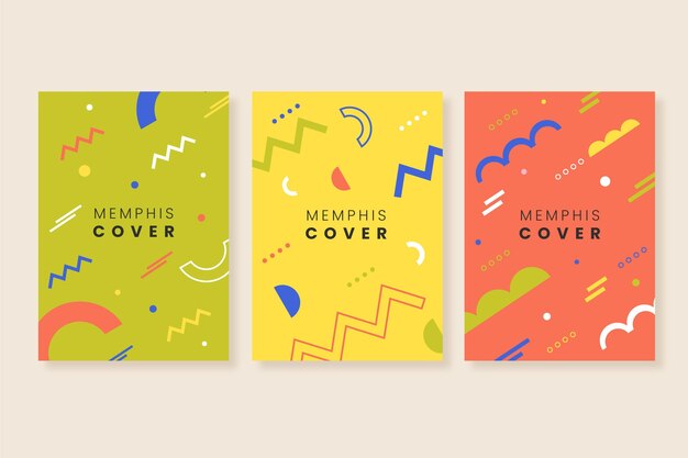Colección de portadas de diseño de Memphis
