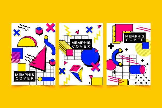 Colección de portadas de diseño de Memphis