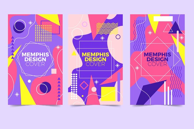 Colección de portadas de diseño de Memphis