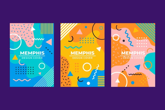 Colección de portadas de diseño de Memphis