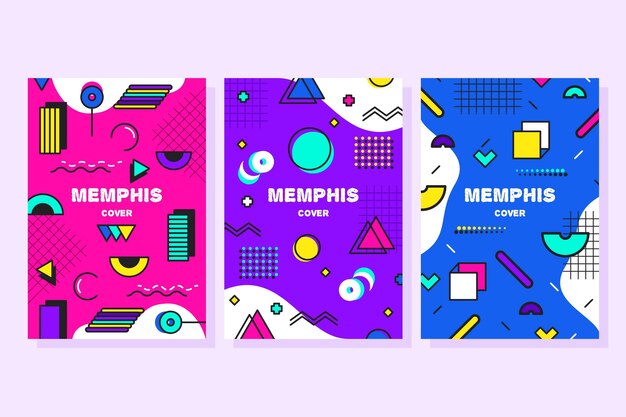 Colección de portadas de diseño de Memphis