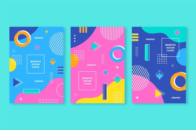 Colección de portadas de diseño de Memphis